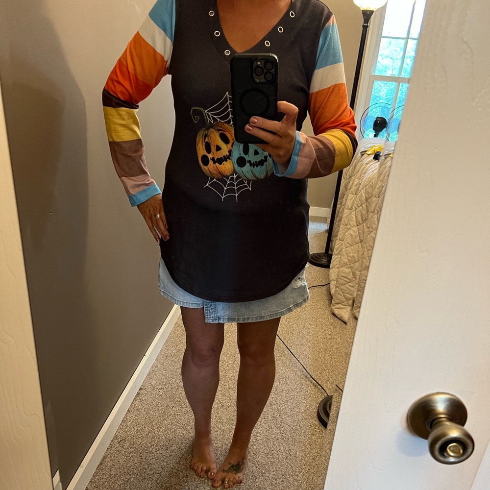 Halloween 🎃!! Size L - long striped sleeve shirt!